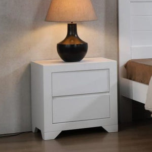 Zircon White Painted 2 Drawer Nightstand - White Tree Furniture