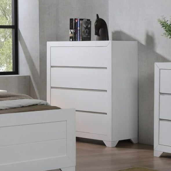 Zircon White Painted 4 Drawer Chest - White Tree Furniture