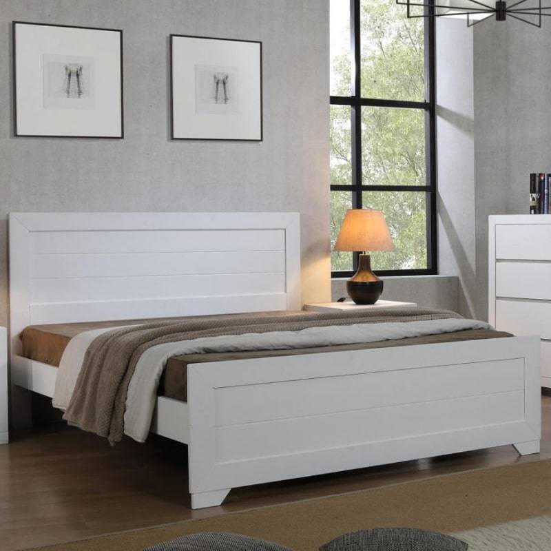 Zircon White Painted Double Bed - White Tree Furniture