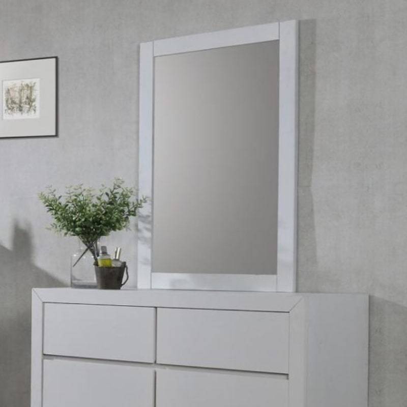 Zircon Dressing Table Mirror in White - White Tree Furniture