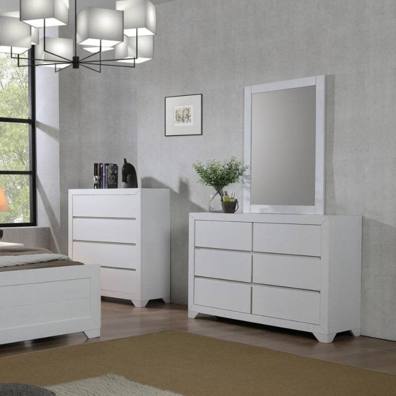 Zircon Dressing Table Mirror in White - White Tree Furniture