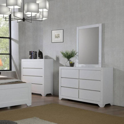 Zircon Dressing Table Mirror in White - White Tree Furniture