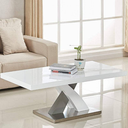 Zurich High Gloss Coffee Table in White & Grey - White Tree Furniture