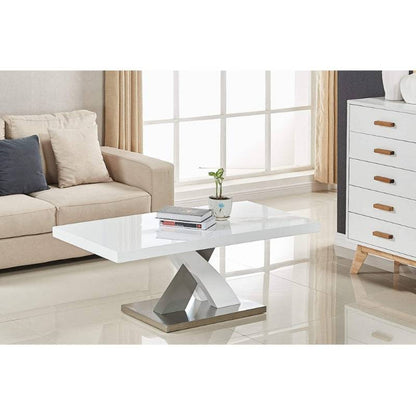 Zurich High Gloss Coffee Table in White & Grey - White Tree Furniture