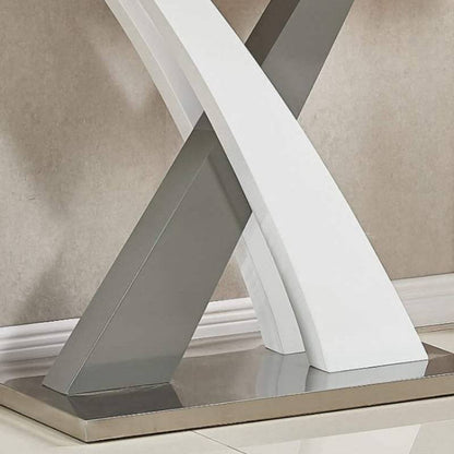 Zurich High Gloss Console Table in White & Grey - White Tree Furniture