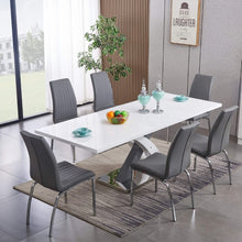 Zurich Extending Dining Table in High Gloss White & Grey 160cm - 200cm - White Tree Furniture