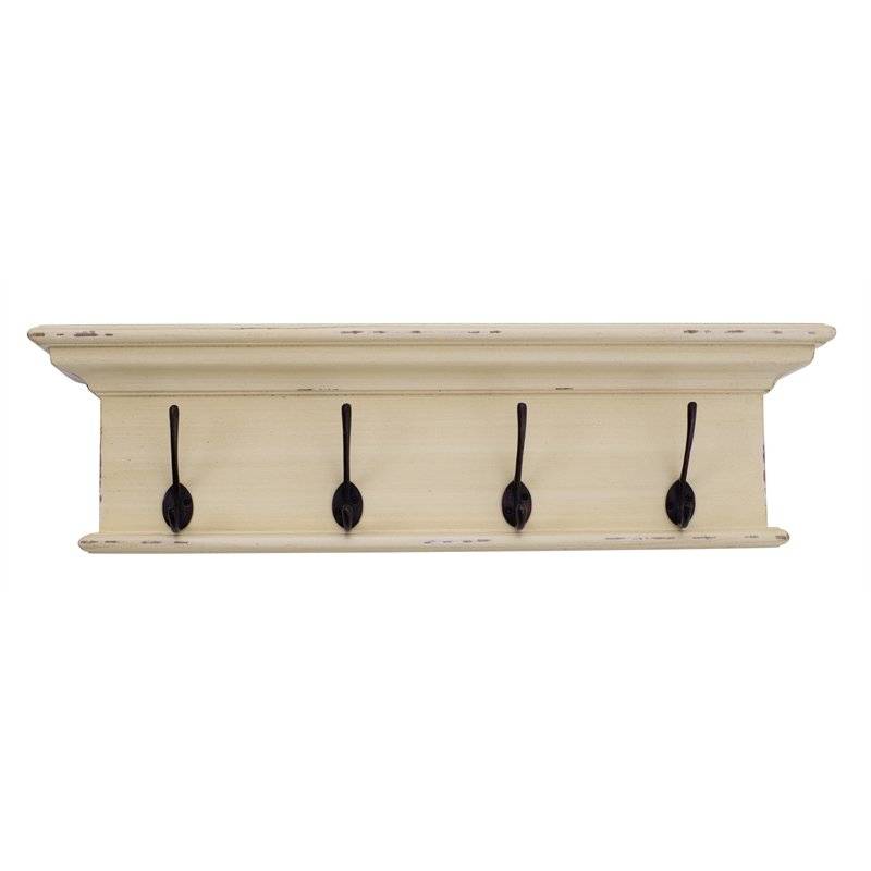 Novasolo Halifax Antique Yellow 4 Hook Coat Rack - White Tree Furniture