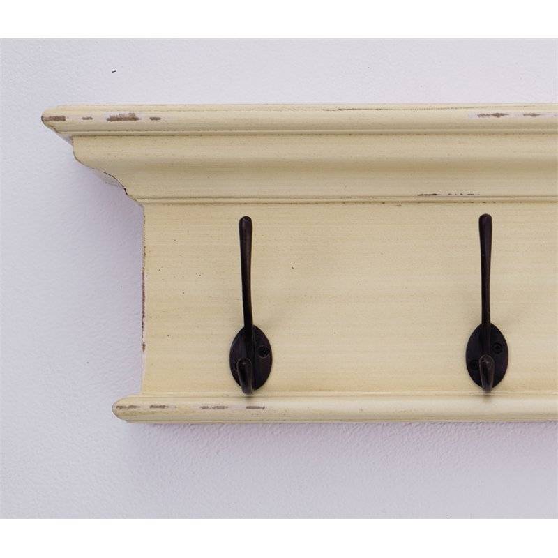 Novasolo Halifax Antique Yellow 4 Hook Coat Rack - White Tree Furniture