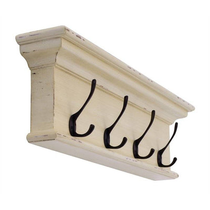 Novasolo Halifax Antique Yellow 4 Hook Coat Rack - White Tree Furniture