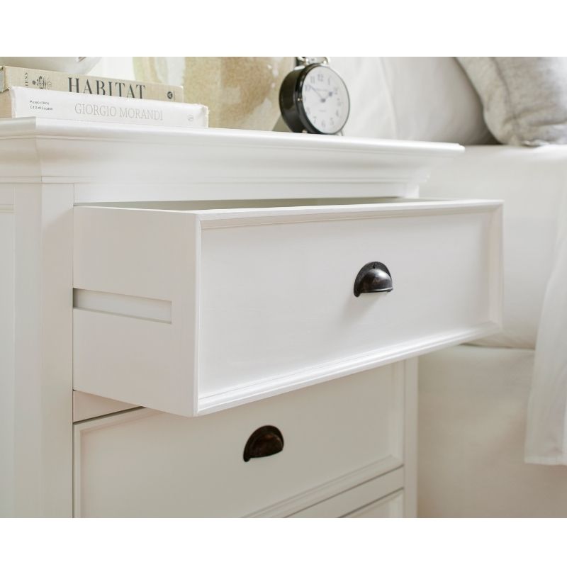 Nova Solo Halifax Grand White Painted Bedside Drawer Unit CA599L - White Tree Furniture