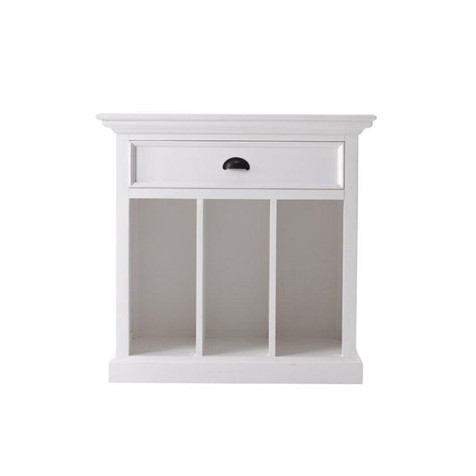 Halifax Grand White Painted Bedside Table with Dividers T757L - White Tree Furniture