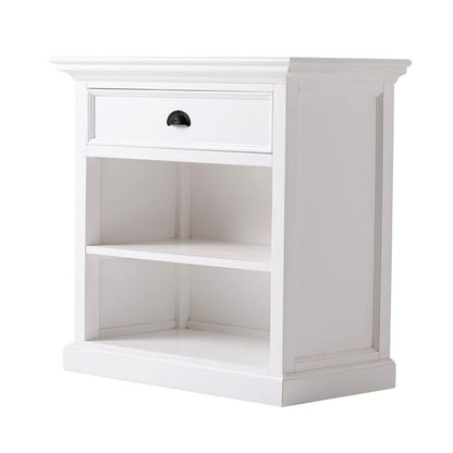 Halifax Grand White Painted Bedside Table with Shelves T764L - White Tree Furniture