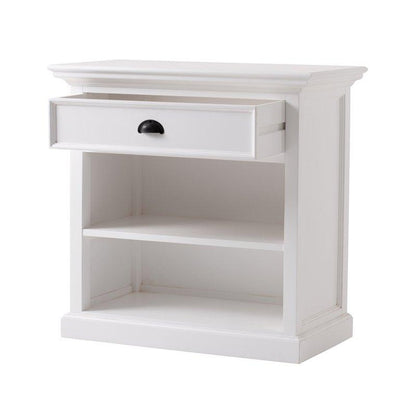 Halifax Grand White Painted Bedside Table with Shelves T764L - White Tree Furniture