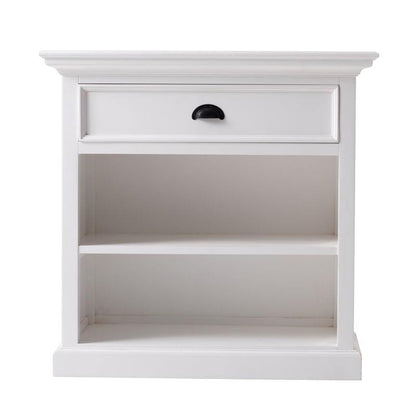 Halifax Grand White Painted Bedside Table with Shelves T764L - White Tree Furniture