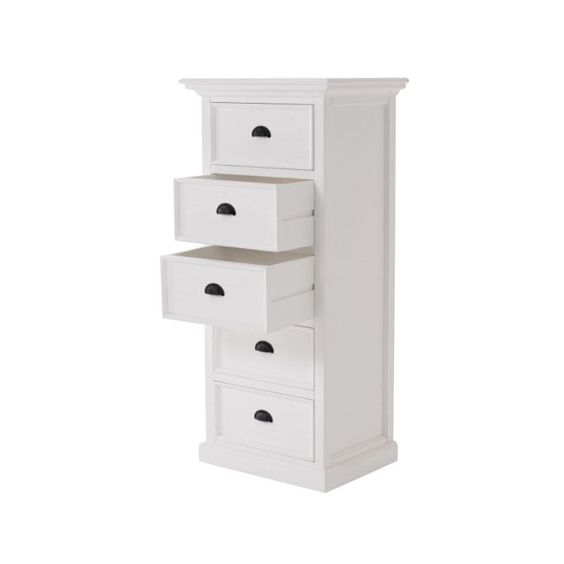 Halifax Grand White Painted Tallboy with 5 Drawers CA600L - White Tree Furniture