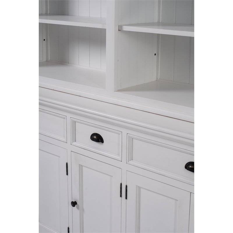 Halifax Large White Hutch Bookcase BCA606 - White Tree Furniture