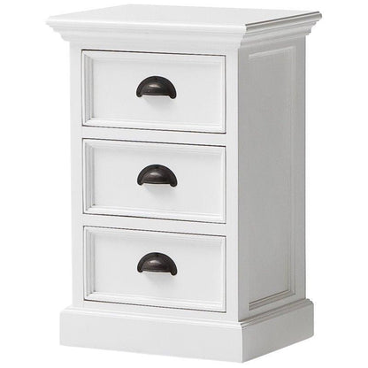 Halifax White Painted Small 3 Drawer Bedside Cabinet - White Tree Furniture