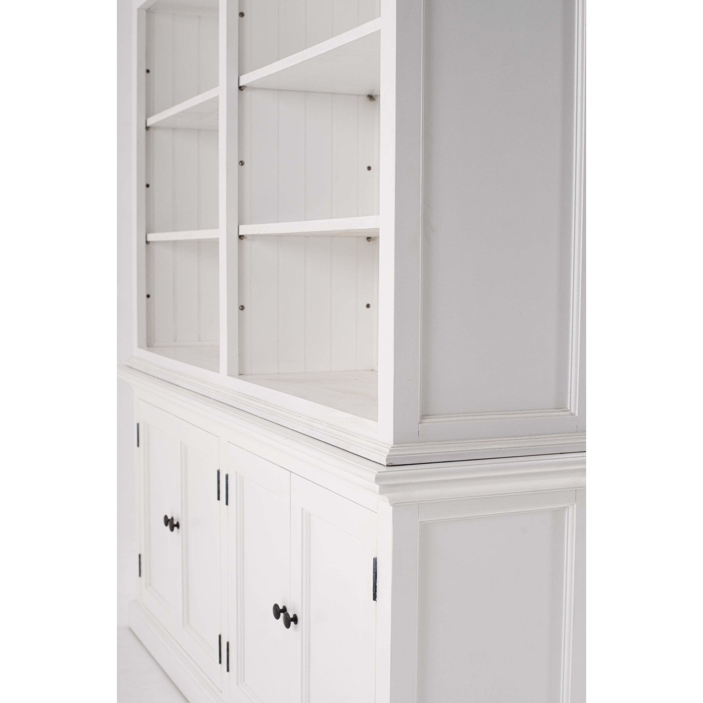 NOVASOLO HALIFAX Large White Bookcase with Cupboards CA613 - White Tree Furniture