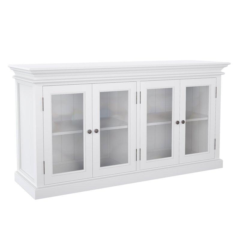 HALIFAX Large White Cabinet with Glass Doors - White Tree Furniture