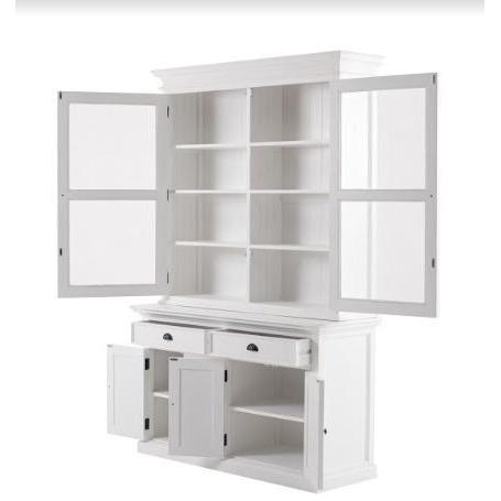 NOVASOLO Halifax White Display Cabinet with Dresser BCA594 - White Tree Furniture