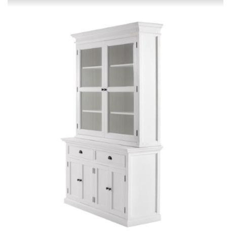 NOVASOLO Halifax White Display Cabinet with Dresser BCA594 - White Tree Furniture