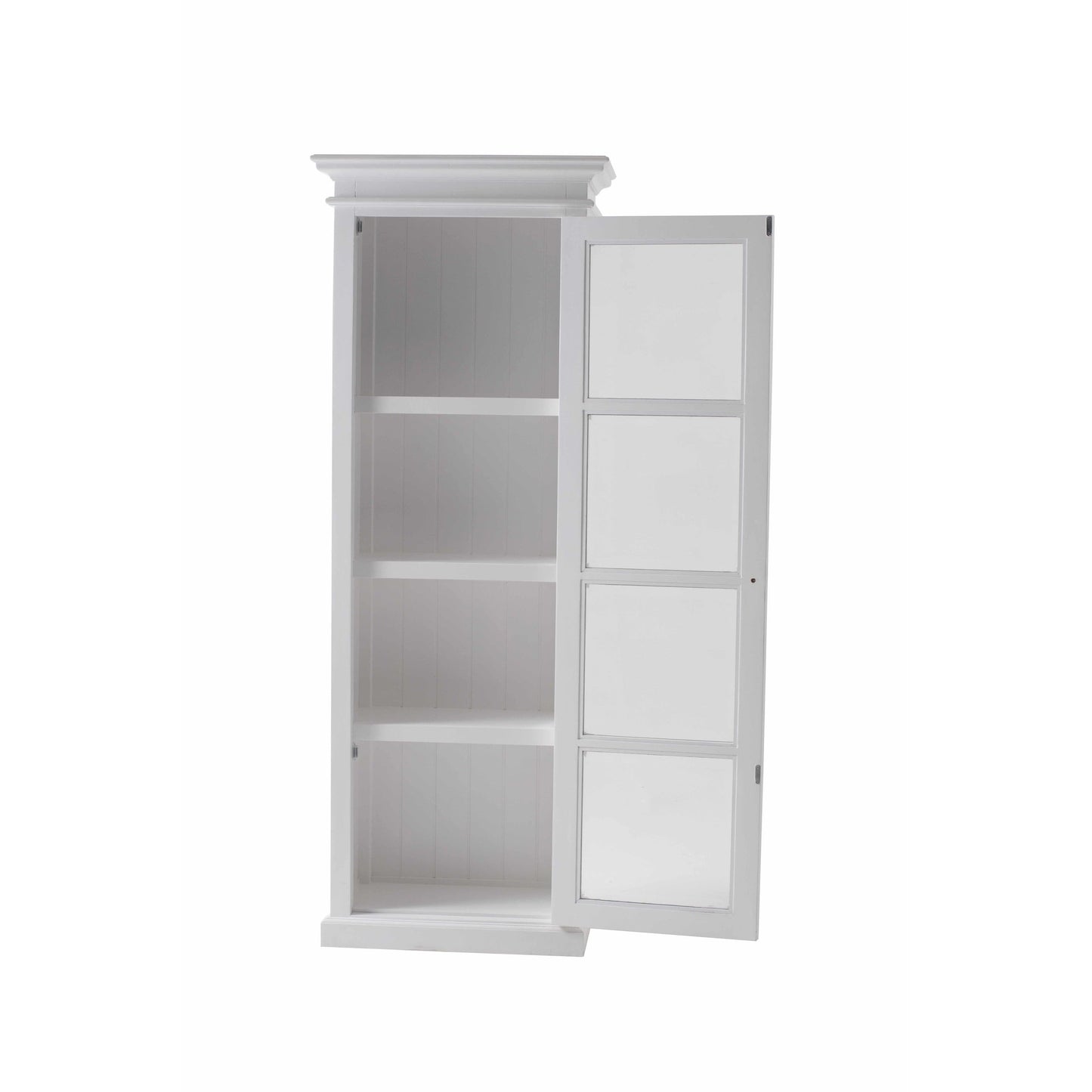 Halifax White Painted Tall Cabinet with Glass Door - White Tree Furniture