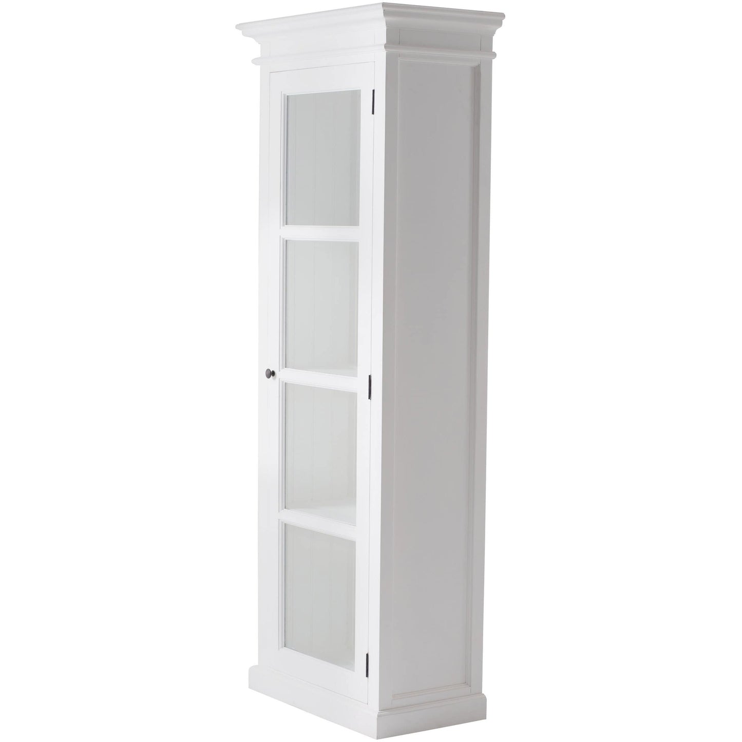 Halifax White Painted Tall Cabinet with Glass Door - White Tree Furniture