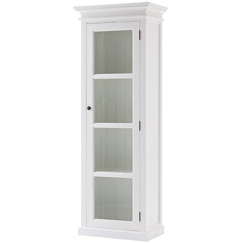 Halifax White Painted Tall Cabinet with Glass Door - White Tree Furniture