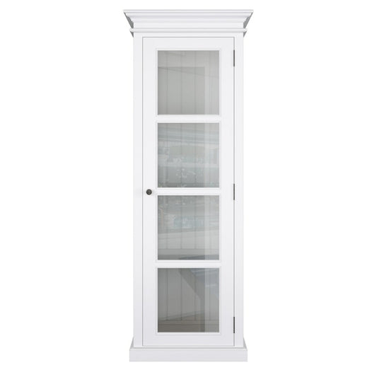 Halifax White Painted Tall Cabinet with Glass Door - White Tree Furniture