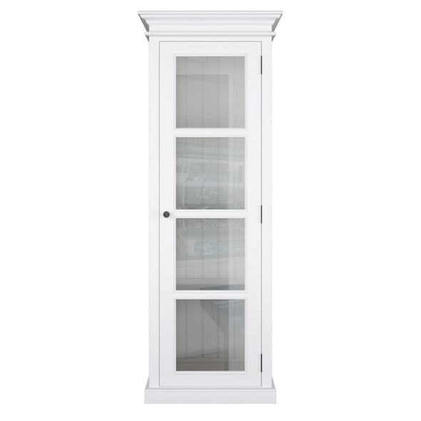 Halifax White Painted Tall Cabinet with Glass Door - White Tree Furniture