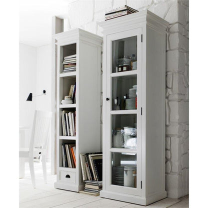 Halifax White Painted Tall Cabinet with Glass Door - White Tree Furniture