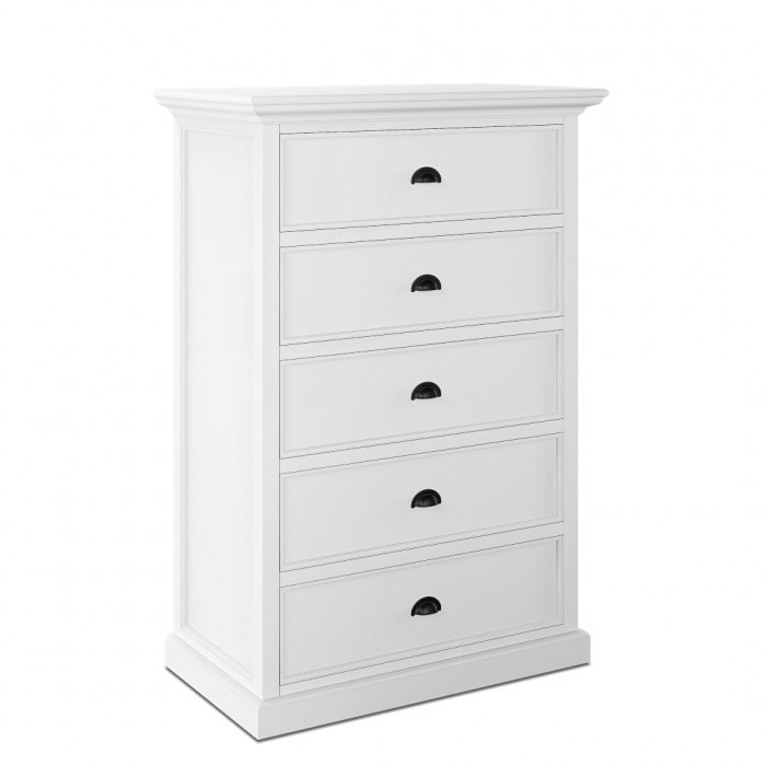 Halifax White Painted Tallboy Chest of Drawers - White Tree Furniture