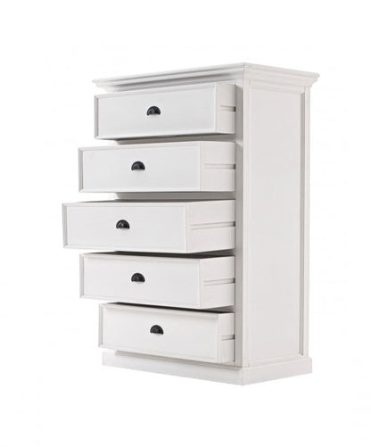 Halifax White Painted Tallboy Chest of Drawers - White Tree Furniture