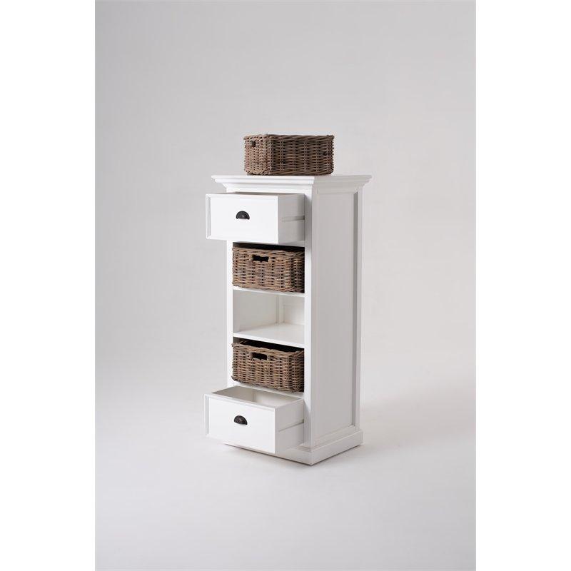 Halifax Grand White Painted Tallboy with Basket Set CA589L - White Tree Furniture