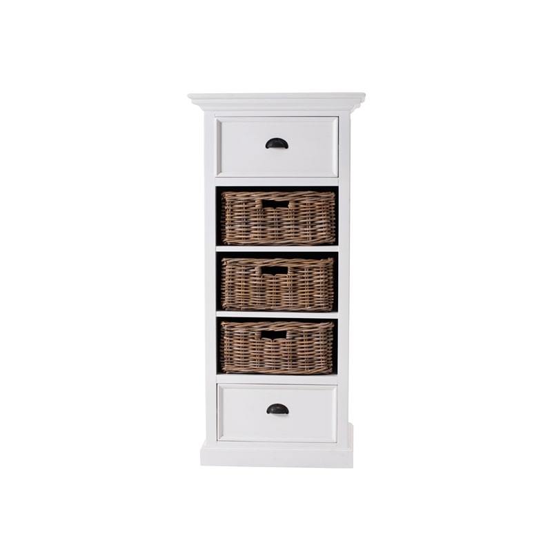 Halifax Grand White Painted Tallboy with Basket Set CA589L - White Tree Furniture