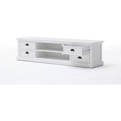 Halifax White Painted TV Unit with 4 Drawers - White Tree Furniture