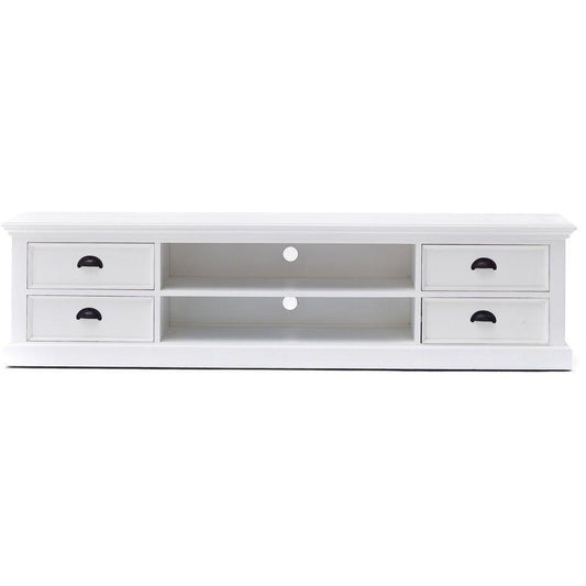 Halifax White Painted TV Unit with 4 Drawers - White Tree Furniture