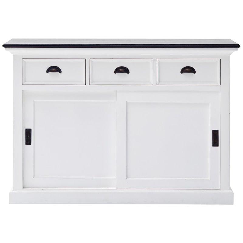 NOVASOLO Halifax Contrast White Sideboard Cabinet with Sliding Doors B130CT - White Tree Furniture