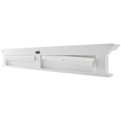 Halifax White Coat Rack with 8 Hooks 130cm D161 - White Tree Furniture