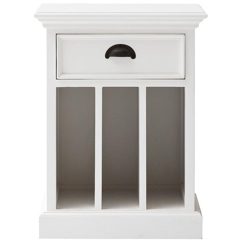 Halifax White Painted Bedside Table with Dividers T757 - White Tree Furniture