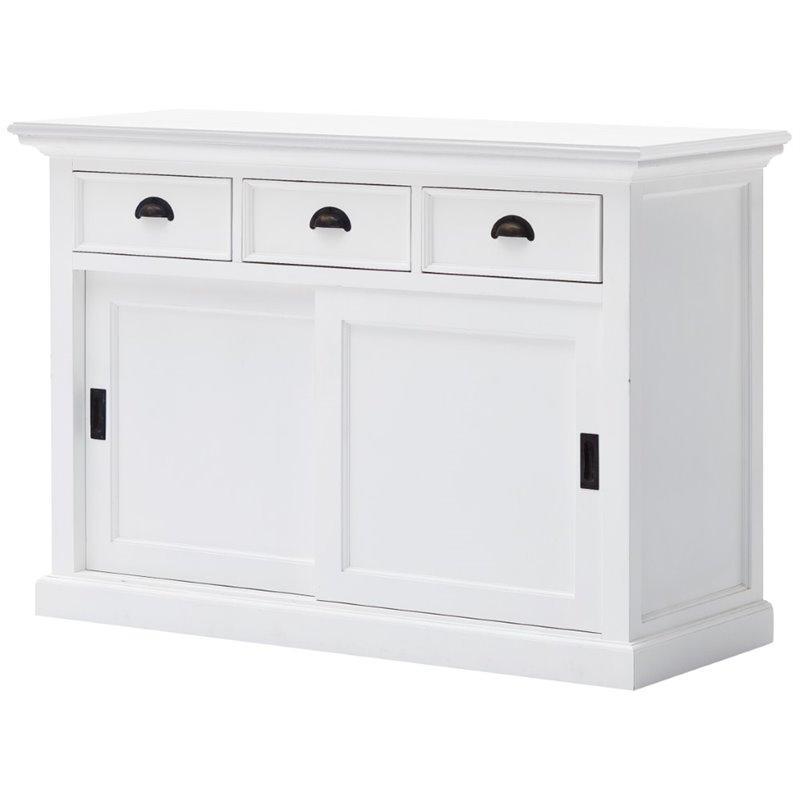 NOVASOLO Halifax White Sideboard Cabinet with Sliding Doors B130 - White Tree Furniture