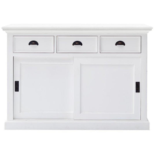 NOVASOLO Halifax White Sideboard Cabinet with Sliding Doors B130 - White Tree Furniture