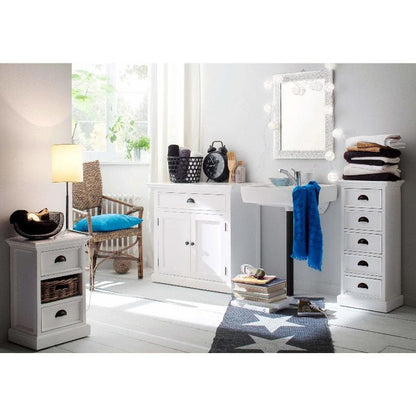 NOVASOLO Halifax Small White Cabinet B180 - White Tree Furniture