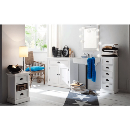 Halifax White Painted 5 Drawer Tallboy CA600 - White Tree Furniture