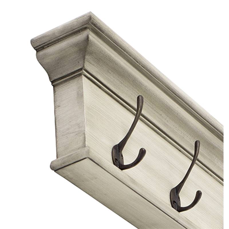 NOVASOLO Halifax Rustic White 6 Hook Coat Rack D161L - White Tree Furniture