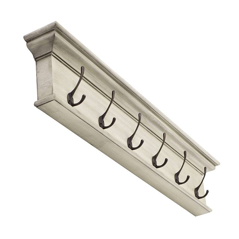 NOVASOLO Halifax Rustic White 6 Hook Coat Rack D161L - White Tree Furniture