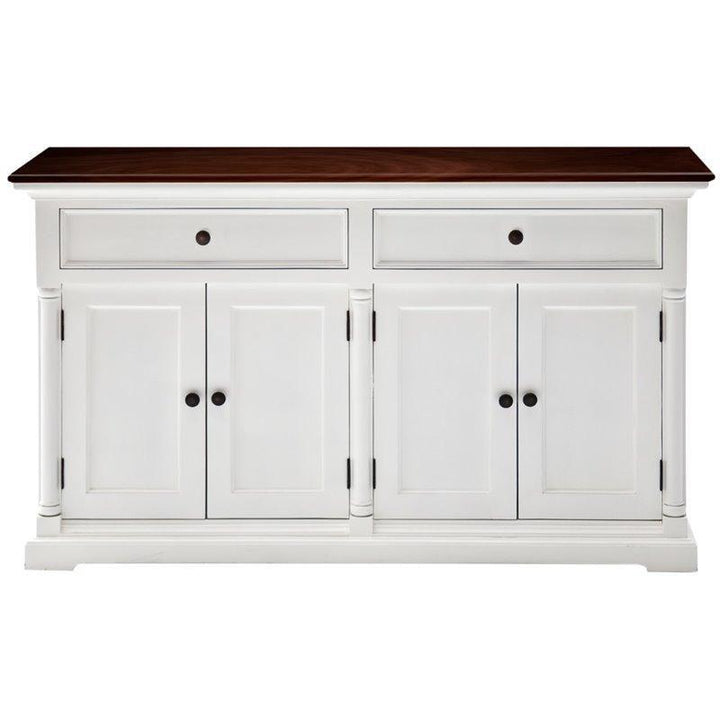 NOVASOLO PROVENCE ACCENT White Sideboard with Wooden Top - White Tree Furniture