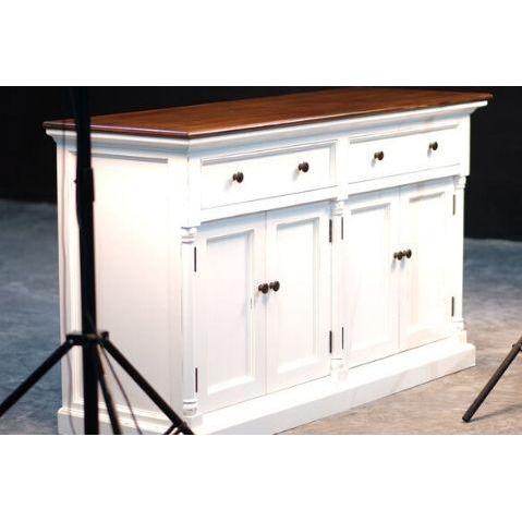 NOVASOLO PROVENCE ACCENT White Sideboard with Wooden Top - White Tree Furniture