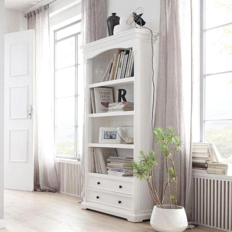 Provence White Bookcase with Low Drawers - White Tree Furniture