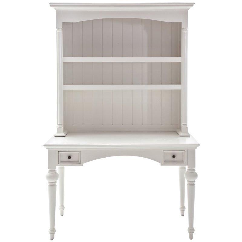 Provence White Painted Secretary Desk with Hutch - White Tree Furniture